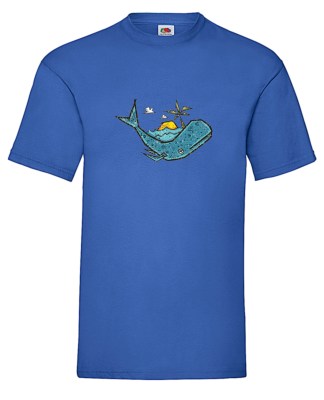 FRUIT OF THE LOOM T-shirt με στάμπα K2115 ΜΠΛΕ ΡΟΥΑ